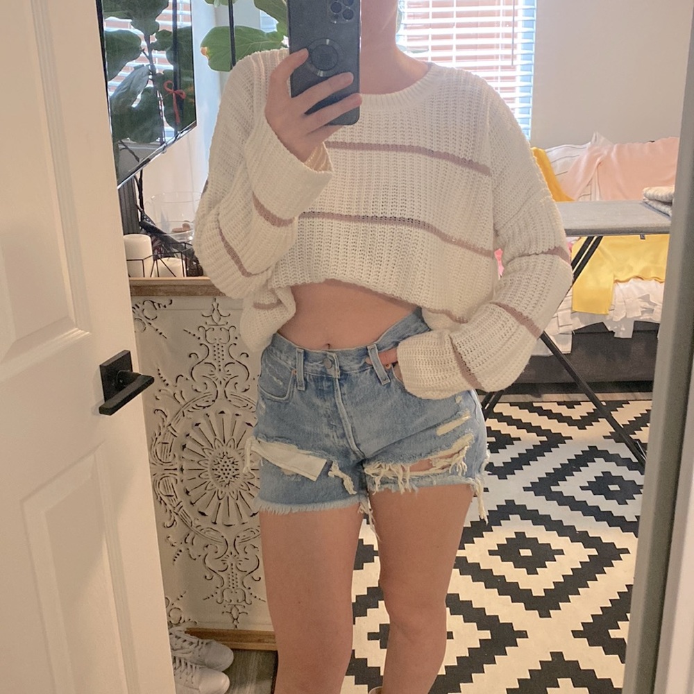 Oversized white stripes sweater - Picture 6 of 8